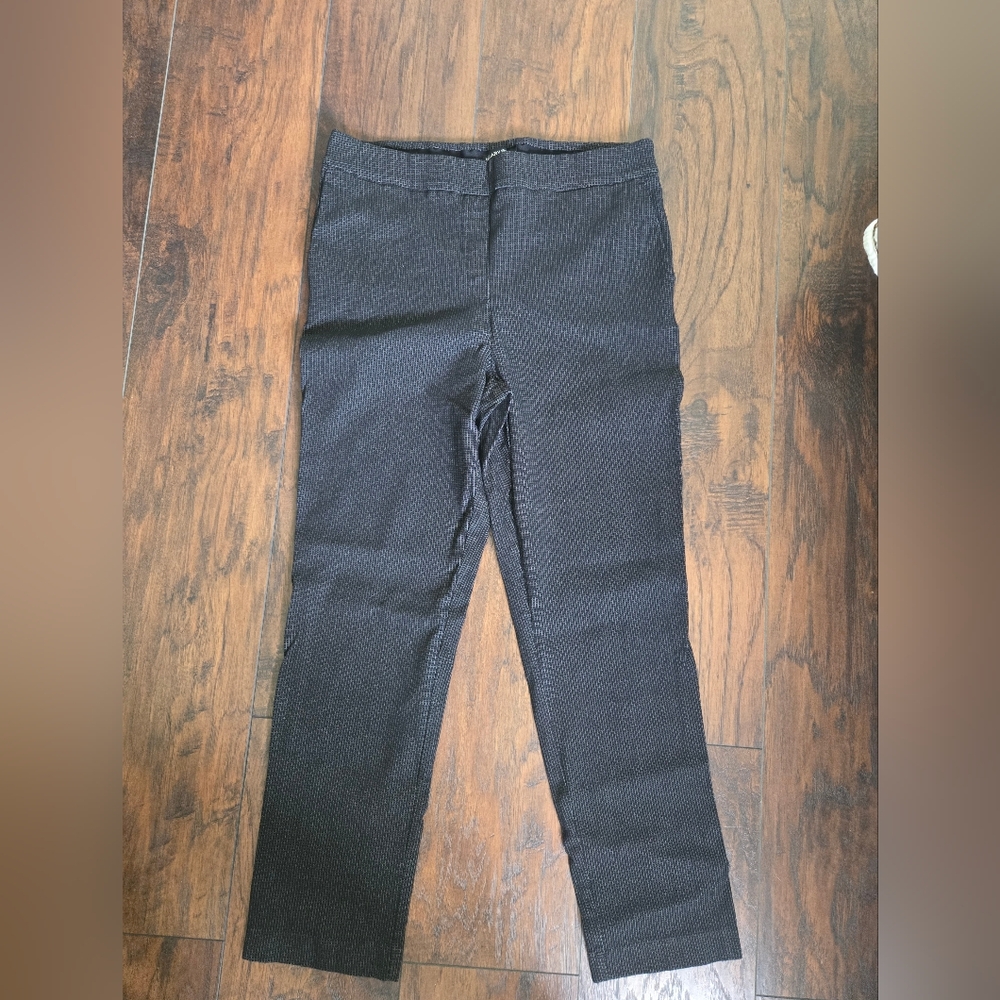 Hilary Radley Black Textured Knit Trousers